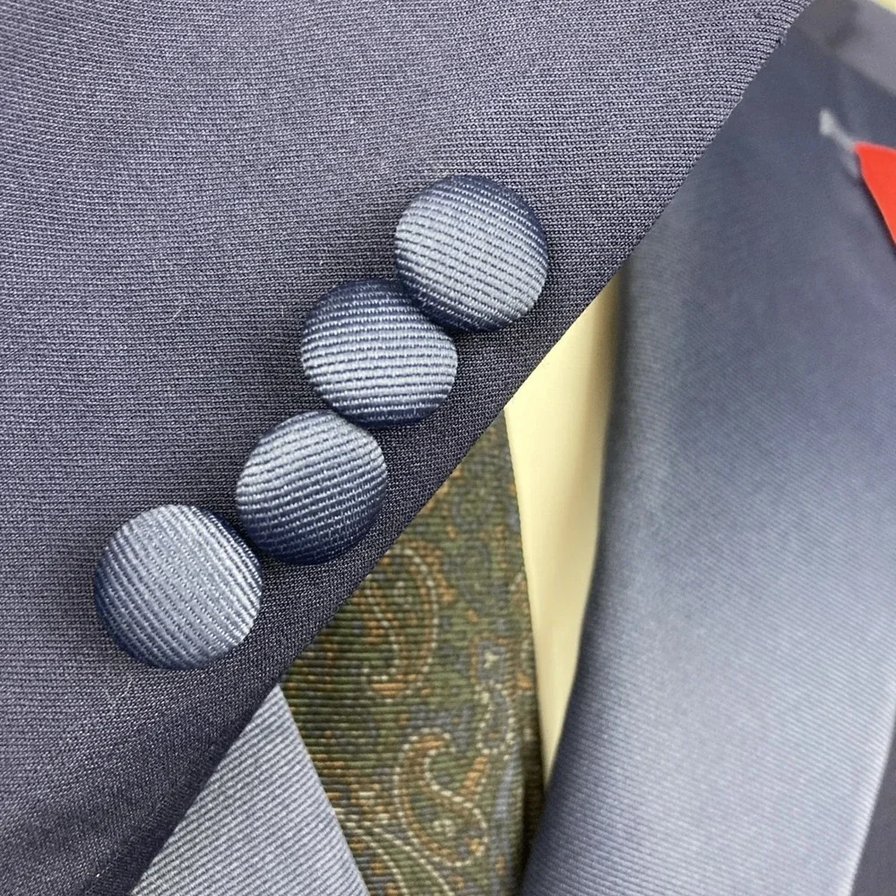 Tommy‎ Hilfiger Mens Modern fit Tuxedo Jacket Blazer 38R Navy Blue Solid Stretch